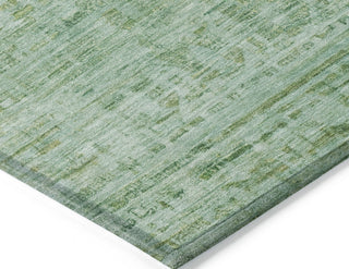 Piper Looms Chantille Border ACN1775 Teal Machine Washable Area Rug Corner Image