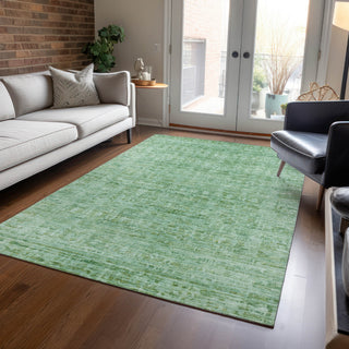 Piper Looms Chantille Border ACN1775 Teal Machine Washable Area Rug Lifestyle Image Feature