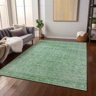 Piper Looms Chantille Border ACN1775 Teal Machine Washable Area Rug Lifestyle Image Feature