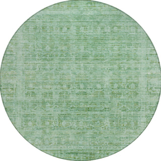 Piper Looms Chantille Border ACN1775 Teal Machine Washable Area Rug Round Main Image