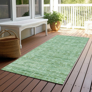 Piper Looms Chantille Border ACN1775 Teal Machine Washable Area Rug Runner Outdoor Lifestyle Image Feature
