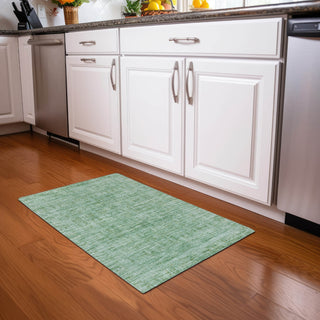 Piper Looms Chantille Border ACN1775 Teal Machine Washable Area Rug Scatter Lifestyle Image Feature
