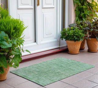 Piper Looms Chantille Border ACN1775 Teal Machine Washable Area Rug Scatter Outdoor Lifestyle Image Feature