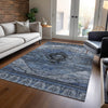 Piper Looms Chantille Tribal ACN1776 Blue Machine Washable Area Rug Lifestyle Image Feature