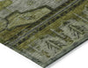 Piper Looms Chantille Tribal ACN1776 Olive Machine Washable Area Rug Corner Image