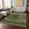 Piper Looms Chantille Tribal ACN1776 Olive Machine Washable Area Rug Lifestyle Image Feature