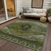 Piper Looms Chantille Tribal ACN1776 Olive Machine Washable Area Rug Outdoor Lifestyle Image Feature