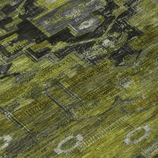 Piper Looms Chantille Tribal ACN1776 Olive Machine Washable Area Rug Swatch Image