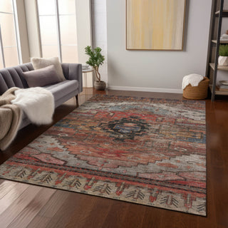 Piper Looms Chantille Tribal ACN1776 Paprika Machine Washable Area Rug Lifestyle Image Feature