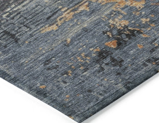 Piper Looms Chantille Modern ACN1777 Blue Machine Washable Area Rug Corner Image