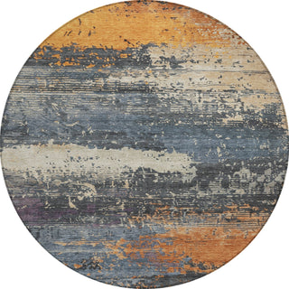 Piper Looms Chantille Modern ACN1777 Blue Machine Washable Area Rug Round Main Image