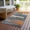 Piper Looms Chantille Modern ACN1777 Blue Machine Washable Area Rug Runner Outdoor Lifestyle Image Feature