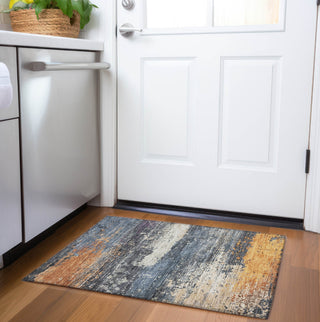 Piper Looms Chantille Modern ACN1777 Blue Machine Washable Area Rug Scatter Lifestyle Image Feature