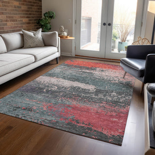 Piper Looms Chantille Modern ACN1777 Coral Machine Washable Area Rug Lifestyle Image Feature