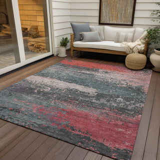 Piper Looms Chantille Modern ACN1777 Coral Machine Washable Area Rug Outdoor Lifestyle Image Feature