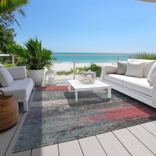 Piper Looms Chantille Modern ACN1777 Coral Machine Washable Area Rug Outdoor Lifestyle Image Feature