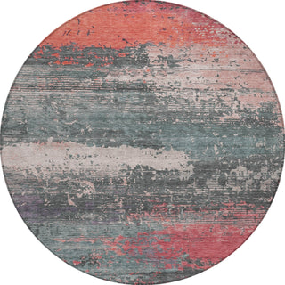 Piper Looms Chantille Modern ACN1777 Coral Machine Washable Area Rug Round Main Image