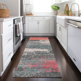 Piper Looms Chantille Modern ACN1777 Coral Machine Washable Area Rug Runner Lifestyle Image Feature