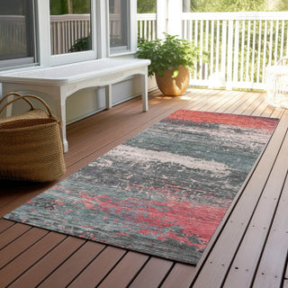 Piper Looms Chantille Modern ACN1777 Coral Machine Washable Area Rug Runner Outdoor Lifestyle Image Feature