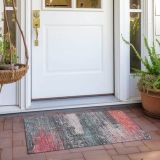 Piper Looms Chantille Modern ACN1777 Coral Machine Washable Area Rug Scatter Outdoor Lifestyle Image Feature