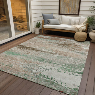 Piper Looms Chantille Modern ACN1777 Khaki Machine Washable Area Rug Outdoor Lifestyle Image Feature