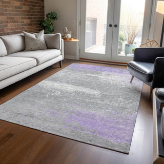 Piper Looms Chantille Modern ACN1777 Lavender Machine Washable Area Rug Lifestyle Image Feature