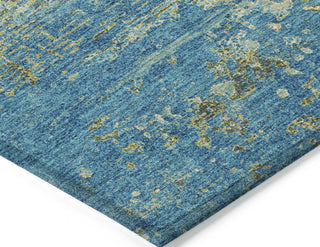 Piper Looms Chantille Modern ACN1777 Navy Machine Washable Area Rug Corner Image
