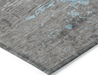 Piper Looms Chantille Modern ACN1777 Teal Machine Washable Area Rug Corner Image