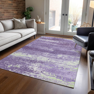 Piper Looms Chantille Modern ACN1778 Purple Machine Washable Area Rug Lifestyle Image Feature