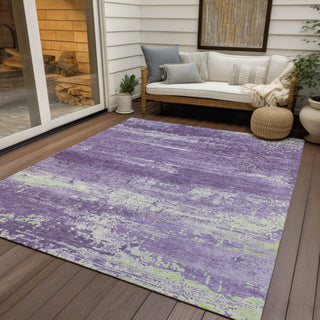 Piper Looms Chantille Modern ACN1778 Purple Machine Washable Area Rug Outdoor Lifestyle Image Feature