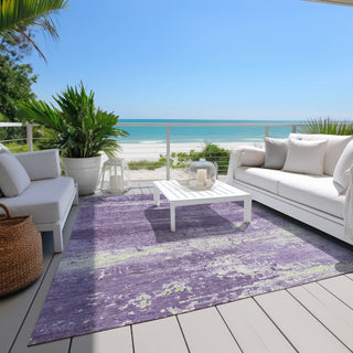 Piper Looms Chantille Modern ACN1778 Purple Machine Washable Area Rug Outdoor Lifestyle Image Feature
