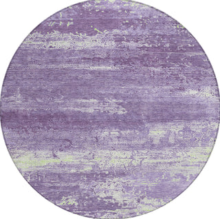 Piper Looms Chantille Modern ACN1778 Purple Machine Washable Area Rug Round Main Image