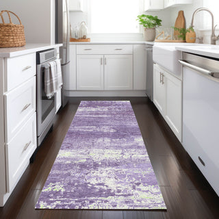 Piper Looms Chantille Modern ACN1778 Purple Machine Washable Area Rug Runner Lifestyle Image Feature