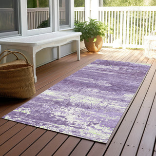Piper Looms Chantille Modern ACN1778 Purple Machine Washable Area Rug Runner Outdoor Lifestyle Image Feature