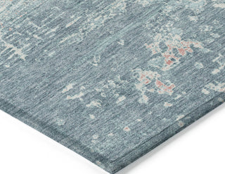 Piper Looms Chantille Modern ACN1778 Teal Machine Washable Area Rug Corner Image