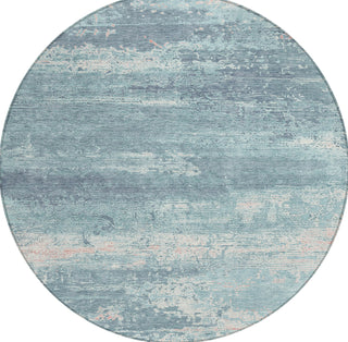 Piper Looms Chantille Modern ACN1778 Teal Machine Washable Area Rug Round Main Image