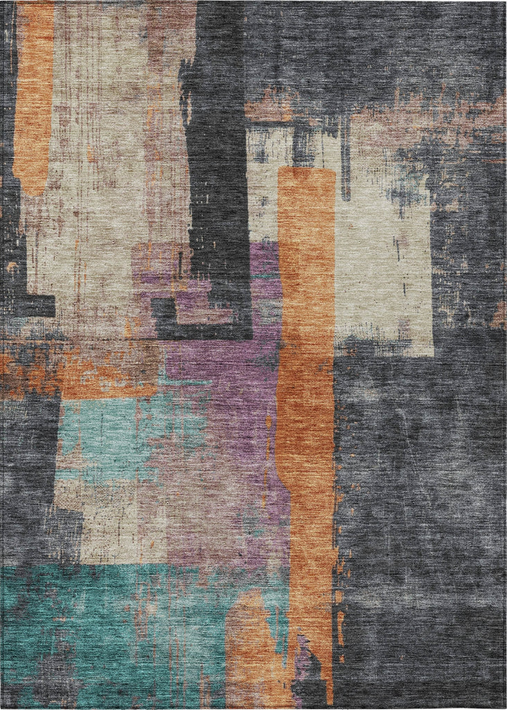 Piper Looms Chantille Blocks ACN1779 Charcoal Machine Washable Area Rug main image