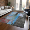 Piper Looms Chantille Blocks ACN1779 Sky Machine Washable Area Rug Lifestyle Image Feature