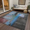Piper Looms Chantille Blocks ACN1779 Sky Machine Washable Area Rug Outdoor Lifestyle Image Feature
