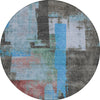 Piper Looms Chantille Blocks ACN1779 Sky Machine Washable Area Rug Round Main Image