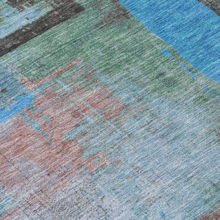 Piper Looms Chantille Blocks ACN1779 Sky Machine Washable Area Rug Swatch Image