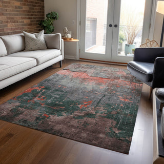 Piper Looms Chantille Modern ACN1780 Coral Machine Washable Area Rug Lifestyle Image Feature
