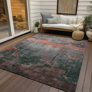 Piper Looms Chantille Modern ACN1780 Coral Machine Washable Area Rug Outdoor Lifestyle Image Feature