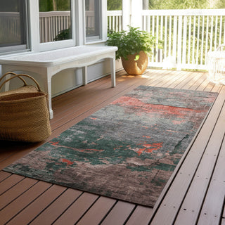 Piper Looms Chantille Modern ACN1780 Coral Machine Washable Area Rug Runner Outdoor Lifestyle Image Feature