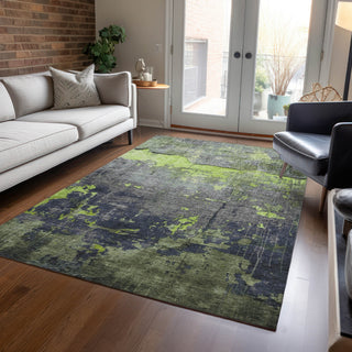 Piper Looms Chantille Modern ACN1780 Lime Machine Washable Area Rug Lifestyle Image Feature