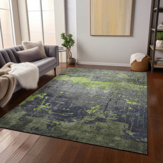 Piper Looms Chantille Modern ACN1780 Lime Machine Washable Area Rug Lifestyle Image Feature