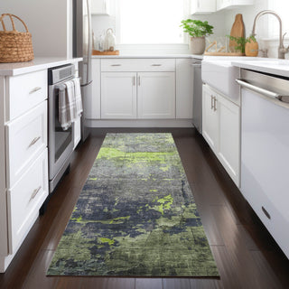 Piper Looms Chantille Modern ACN1780 Lime Machine Washable Area Rug Runner Lifestyle Image Feature
