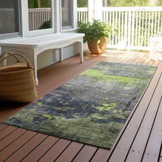Piper Looms Chantille Modern ACN1780 Lime Machine Washable Area Rug Runner Outdoor Lifestyle Image Feature