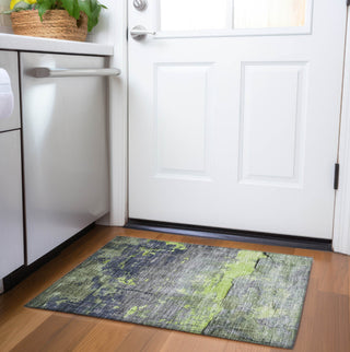 Piper Looms Chantille Modern ACN1780 Lime Machine Washable Area Rug Scatter Lifestyle Image Feature