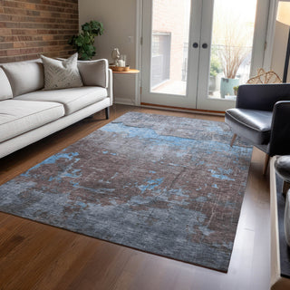 Piper Looms Chantille Modern ACN1780 Sky Machine Washable Area Rug Lifestyle Image Feature